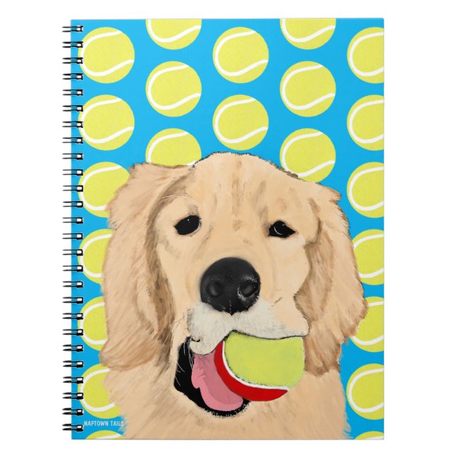 Caderno Espiral Cachorro ouro tem um notebook de bola (Frente)