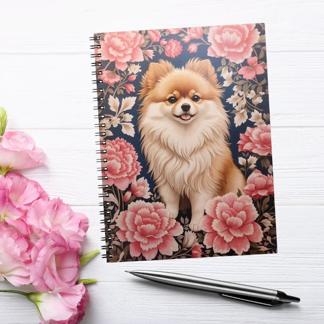 Caderno Espiral Cachorro Pomeraniano Cachorro Rosa (Criador carregado)