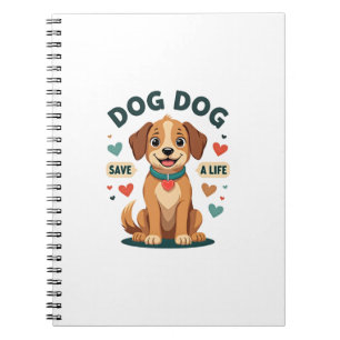 Caderno Espiral Cachorro Resgate Fofo Vintage Salve Uma Vida Carto
