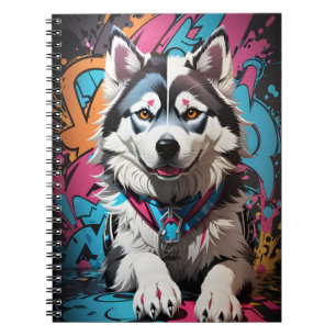 Caderno Espiral Cachorro Siberian Husky
