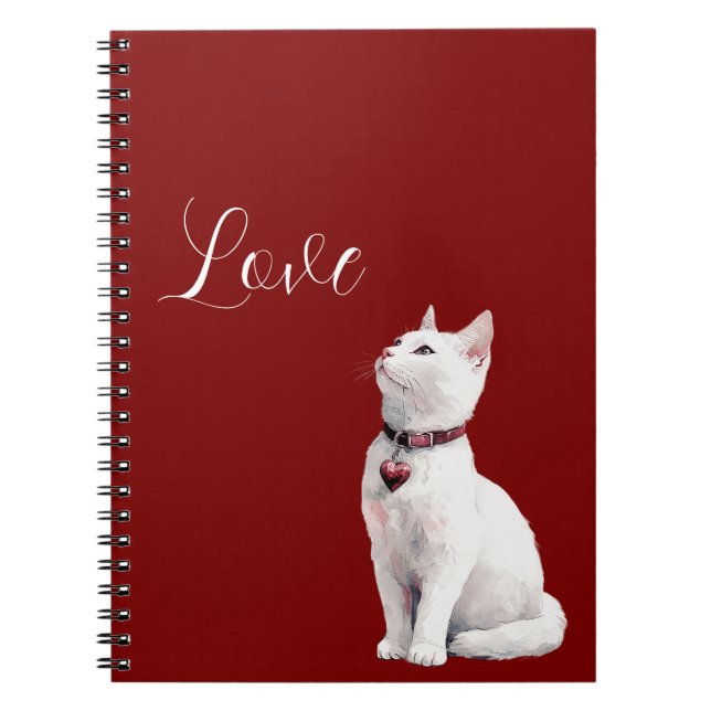 Caderno Espiral Cachorro Vermelho de Gato Branco (Frente)