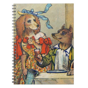 Caderno Espiral Cachorro Vitoriano Janto Vestido Cachorro