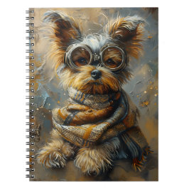 Caderno Espiral Cachorro Yorkie Adorável Nos Óculos De Óculos 163