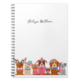 Caderno Espiral cachorros bonitos no nome de inverno