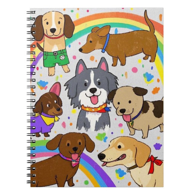 Caderno Espiral Cachorros Brancos (Frente)