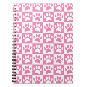 Caderno Espiral Cachorros Cor-De-Rosa E Branco, Personalizados Em 