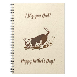 Caderno Espiral Cachorros Digging - Feliz pai de cão Dia de os pai