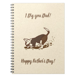 Caderno Espiral Cachorros Digging - Feliz pai de cão Dia de os pai