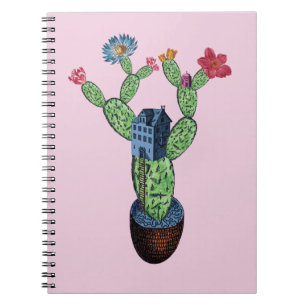 Caderno Espiral Cacto espinhoso com flores