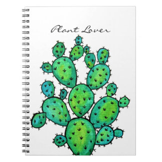 Caderno Espiral Cacto espinhoso da aguarela lindo