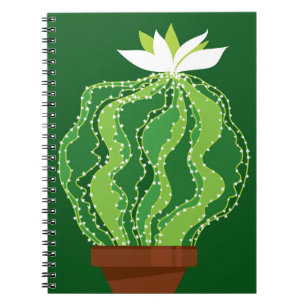 Caderno Espiral Cacto verde: motif abstrato natural.