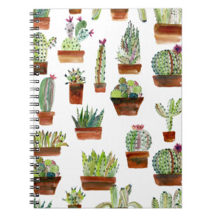 Caderno Espiral Cactos Charm: Textura Suculenta Por Aquarelas.