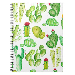 Caderno Espiral Cactos de Aquarela