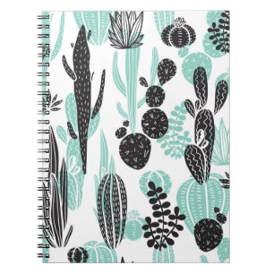 Caderno Espiral Cactos Desenhados À Mão: Sem Costura