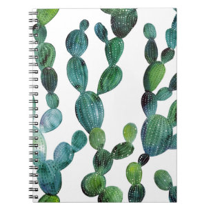 Caderno Espiral Cactus Craze: Tendência da Aquarela Tropical
