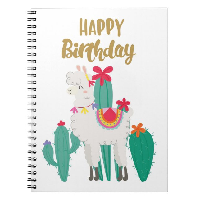 Caderno Espiral Cactus Happy Birthday (Frente)