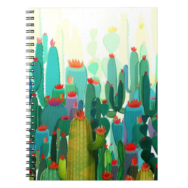 Caderno Espiral Cactus Impressão | Muitos Cactus (Frente)