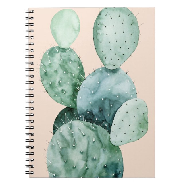 Caderno Espiral Cactus no Coral (Frente)
