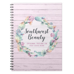 Caderno Espiral Cactus Sucultos E Boêmia Da Madeira Rústica