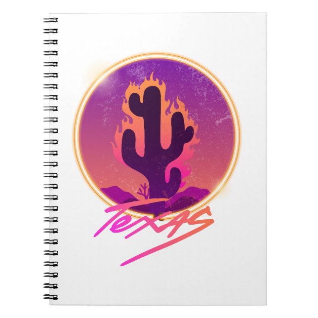 CADERNO ESPIRAL CACTUS SUNSET NEON  (Frente)