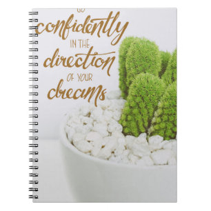 Caderno Espiral Cactus Vá com Confiança