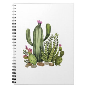 Caderno Espiral Cactus watercolor