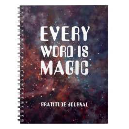 Caderno Espiral cada palavra é gratidão mágica