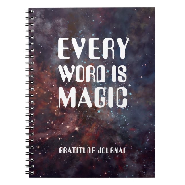 Caderno Espiral cada palavra é gratidão mágica (Frente)