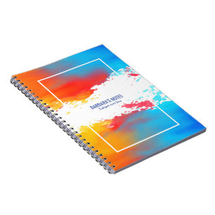 Caderno Espiral Cadeias modernas coloridas, splatter