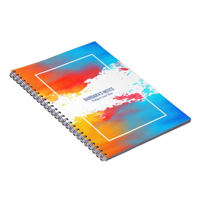 Caderno Espiral Cadeias modernas coloridas, splatter (Lado Direito)