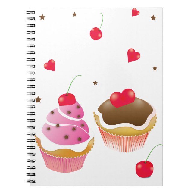 Caderno Espiral caderneta “Amor de cupcakes " (Frente)