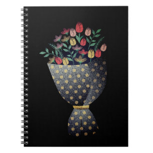 Caderno Espiral caderneta buquê de pulgas