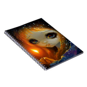 Caderno Espiral "Caderno da menina pequena do fósforo"