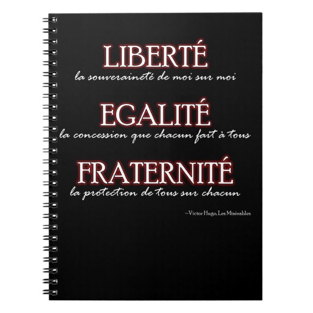 Caderno Espiral Caderno: Liberté, Egalité, Fraternité (Frente)