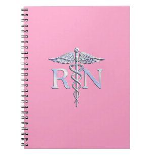 Caderno Espiral Caduceus do RN da enfermeira diplomada na luz -