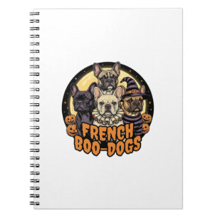 Caderno Espiral Cães de Boo Franceses Design de Bulldog Francês de
