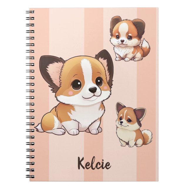 Caderno Espiral Cães de cachorrinho adoráveis (Frente)