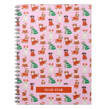 Cães de Natal Rosa Menina Personalizado