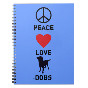 Caderno Espiral Cães do amor da paz