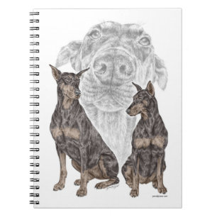Caderno Espiral Cães Doberman Negros