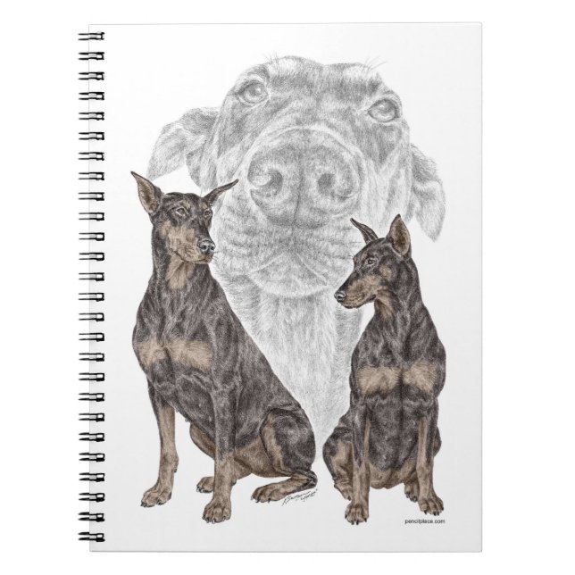 Caderno Espiral Cães Doberman Negros (Frente)