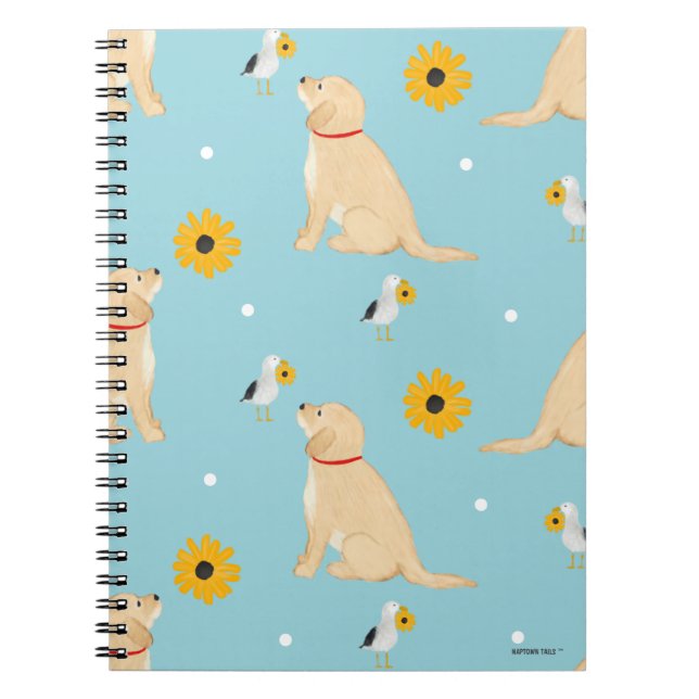 Caderno Espiral Cães, Flores, Agulhas Notebook Espiral (Frente)