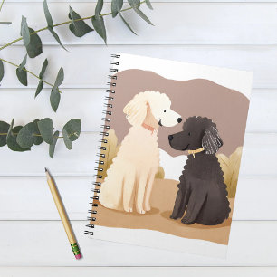 Caderno Espiral Cães Fofos Pintura em Aquarela de Animal de Esti