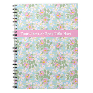 Caderno Espiral Cães Rosa no Notebook Azul Sky