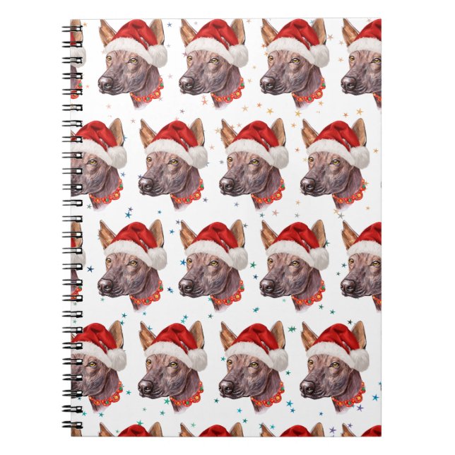 Caderno Espiral Cães Sem Pelo Mexicanos Estrelas de Natal (Frente)