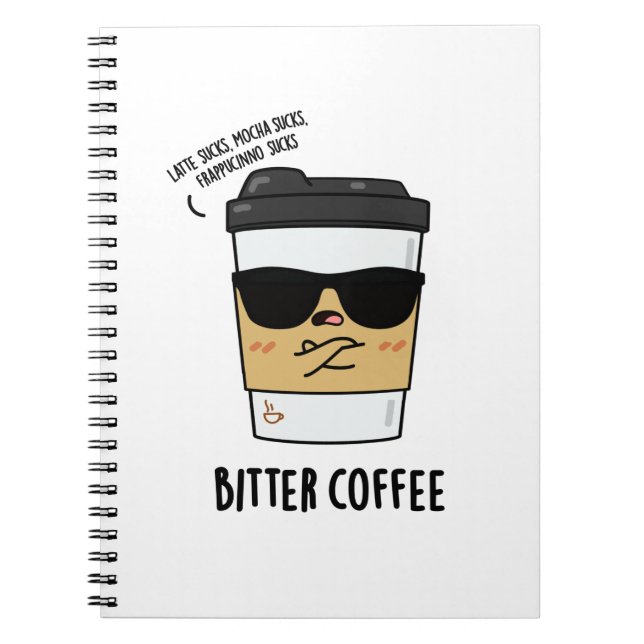 Caderno Espiral Café Amargo Piada de Café Engraçada (Frente)