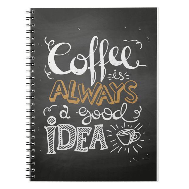 Caderno Espiral Café Café Lover Para Boa Ideia (Frente)