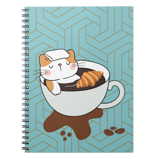 Caderno Espiral Café Cat Spa (Frente)