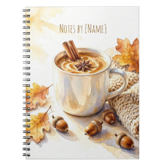 Caderno Espiral Café com Leite de Abóbora em Dias de Outono Aconch