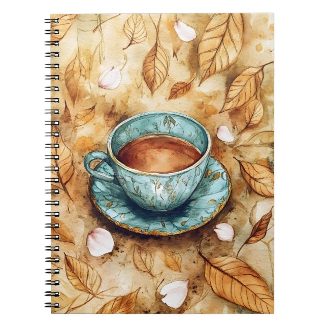 Caderno Espiral "Café de olla," uma bebida tradicional mexicana.   (Frente)